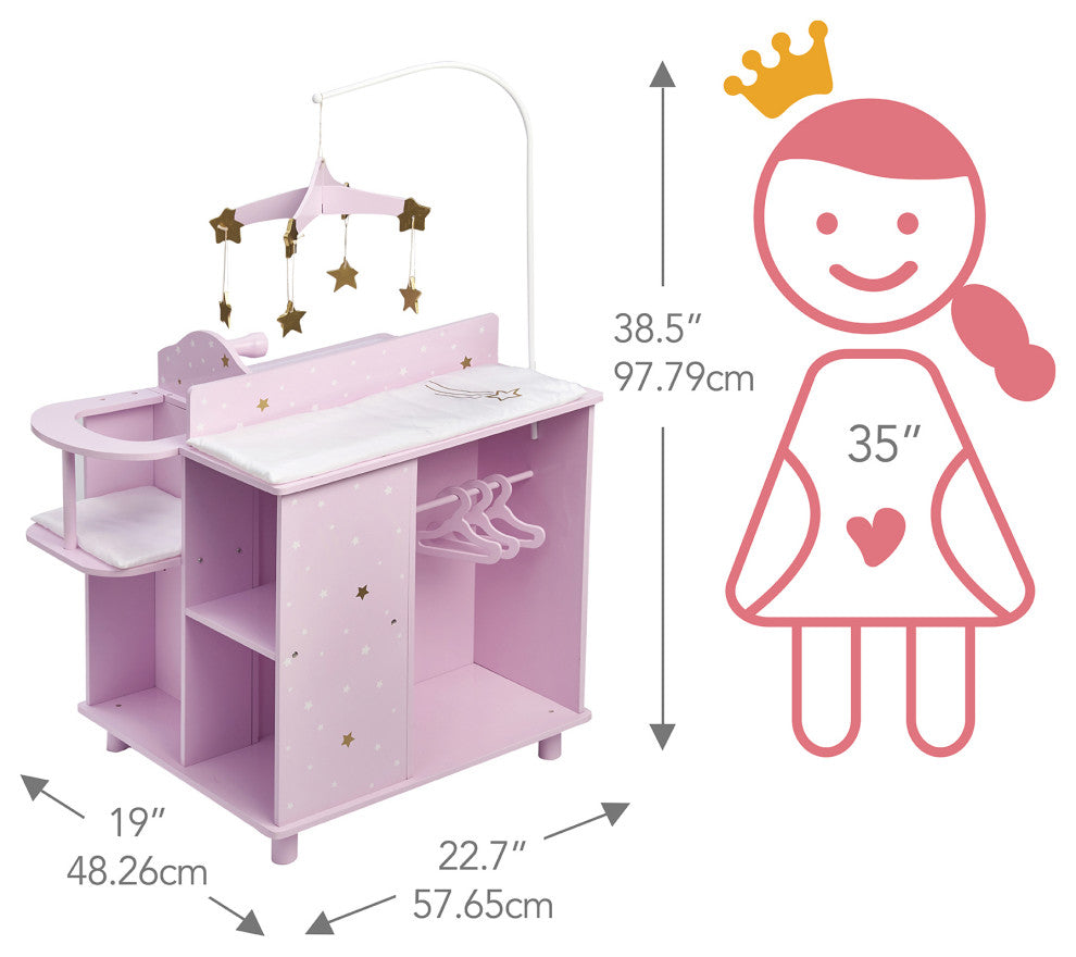 Stars Baby Doll Changing Station with Storage