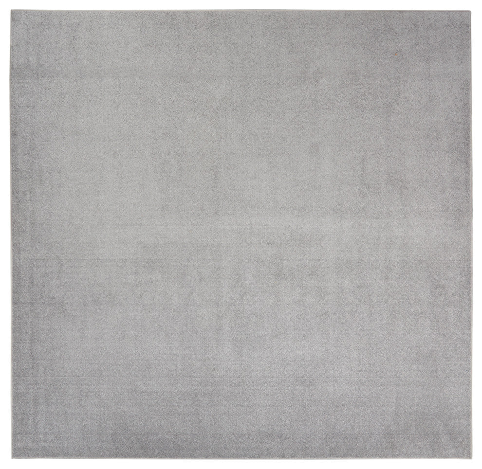 Nourison Essentials 9' x Square Silver Grey Outdoor Area Rug