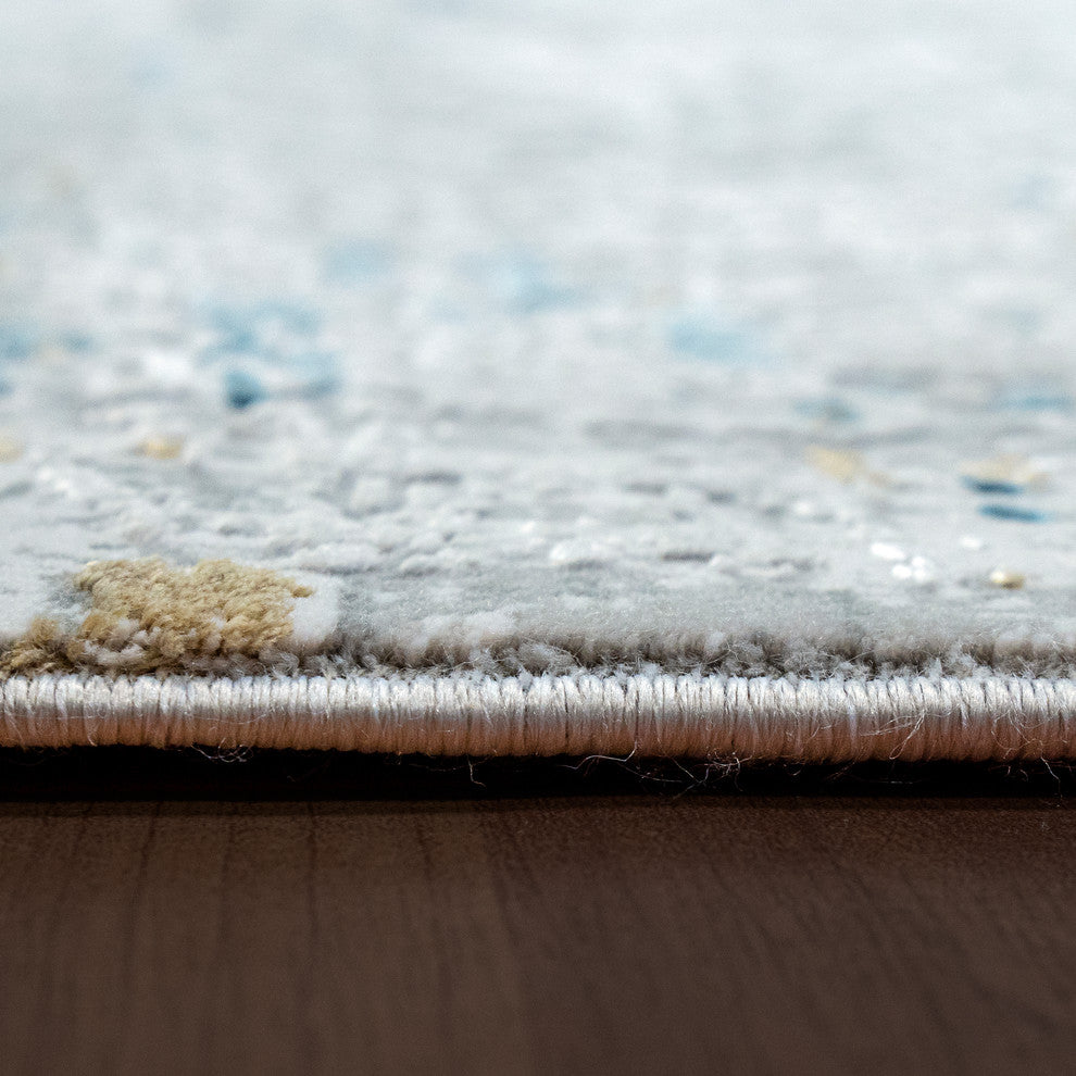 Ruby Gray and Blue Area Rug, 7.10'x10.10'
