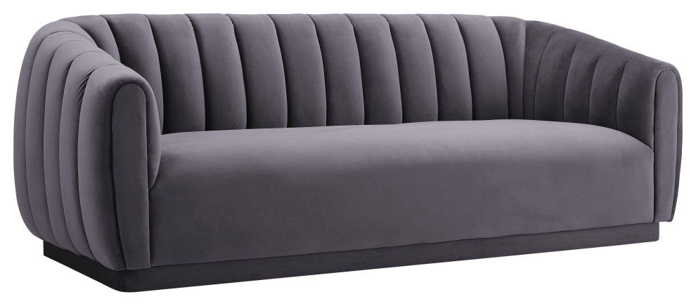 Arno Grey Velvet Sofa - Grey