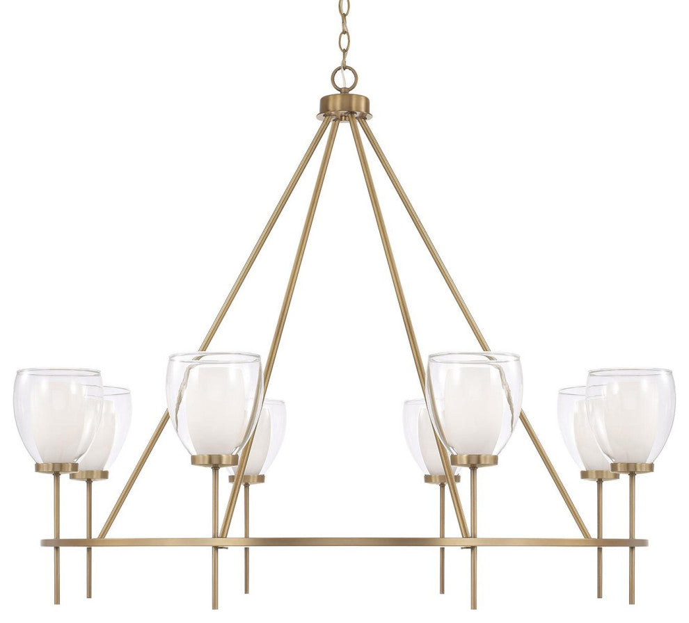 Capital Lighting 455981 Joss 8 Light 46"W Chandelier - Aged Brass