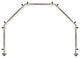 Florence 13/16" 5-Sided Bay Window Curtain Rod, Antique Brass