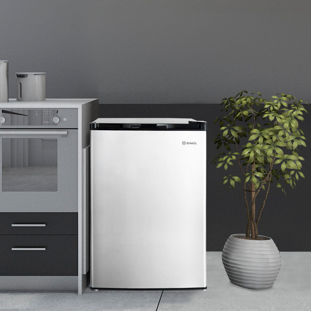 STAKOL 3 cu.ft. Compact Upright Freezer w/ Stainless Steel Door Removable Shelf