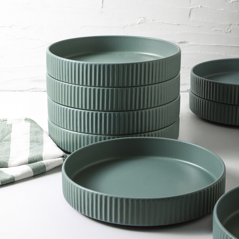 Christian Siriano Lusso Stoneware 32 Piece Dinnerware Set, Stone