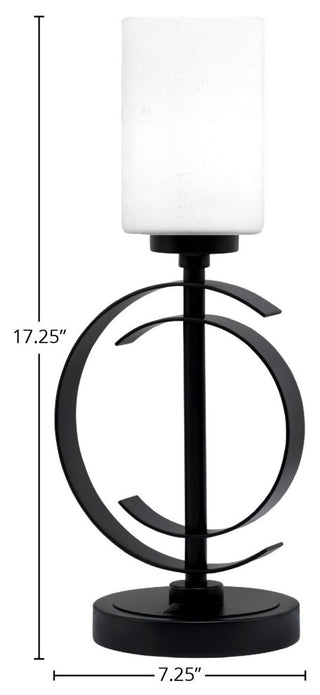 1-Light Table Lamp, Matte Black Finish, 4" White Muslin Glass