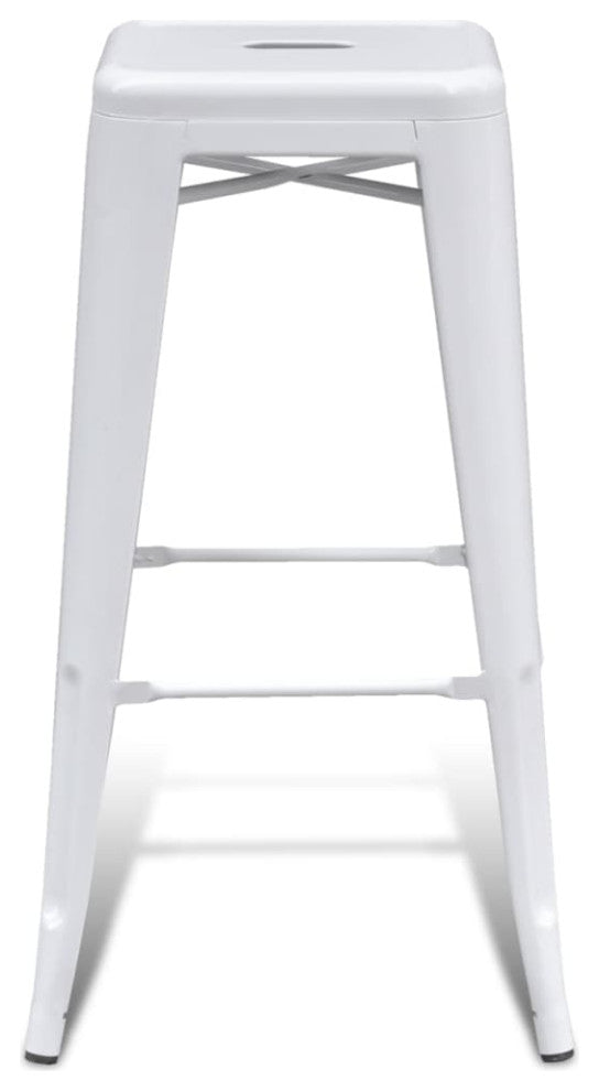 vidaXL Bar Stools 4 pcs White Steel