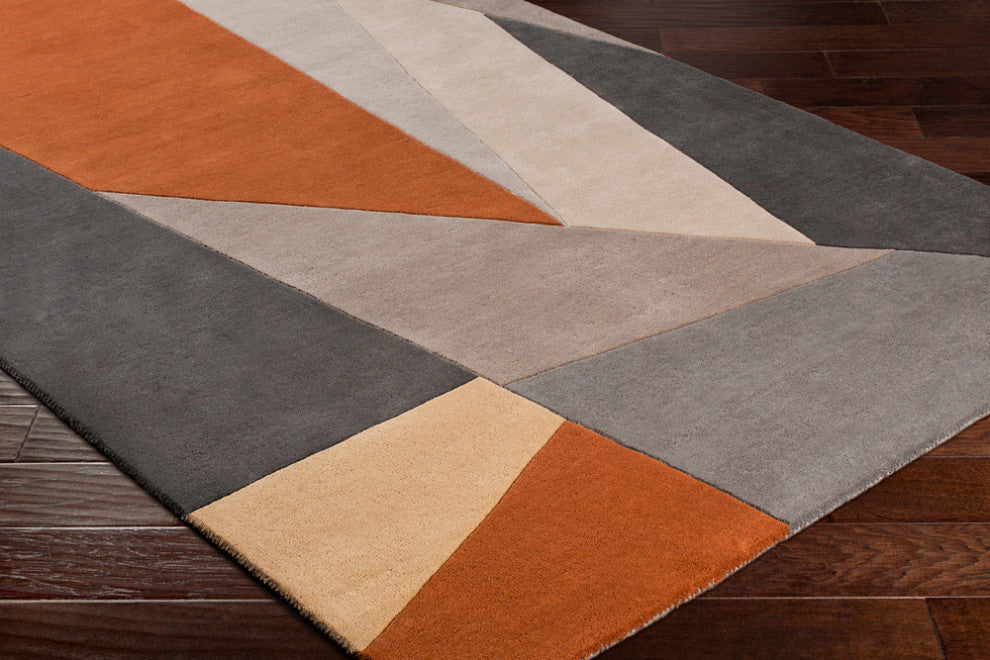 Surya Forum FM-7223 Modern Area Rug, Burnt Orange, 8' x 11' Rectangle