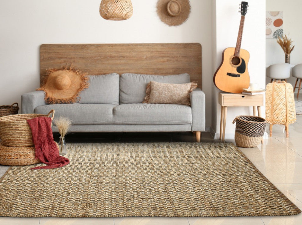 5" x 8" Tan Classic Interwoven Area Rug