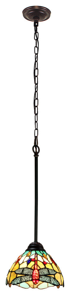 Empress Tiffany-Style Dark Bronze 1 Light Mini Pendant 8" Wide