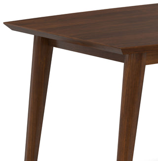 Draper Solid Wood Mid Century Rectangle Dining Table, Walnut Veneer