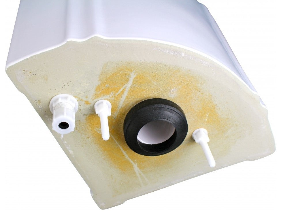 Dual Flush Corner Toilet Tank White Sheffield Grade A Vitreous China