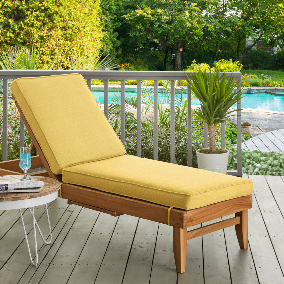 Mozaic Home Dupione Cornsilk Outdoor/Indoor Chaise Lounge Cushion 78x21x3"