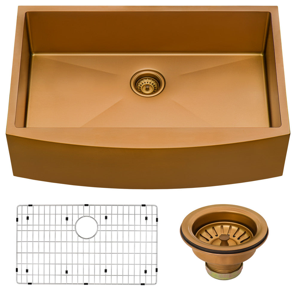 30-inch Farmhouse Sink - Copper Tone Matte Bronze Stainless Steel - RVH9660CP