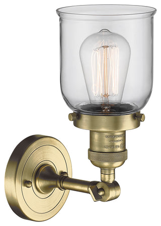 1-Light Small Bell 5" Sconce, Antique Brass, Glass: Clear
