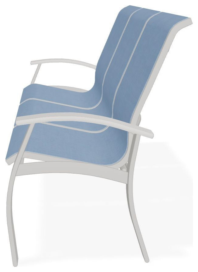 Belle Isle Sling 3-Seat Outdoor Sofa, Sky/Snow