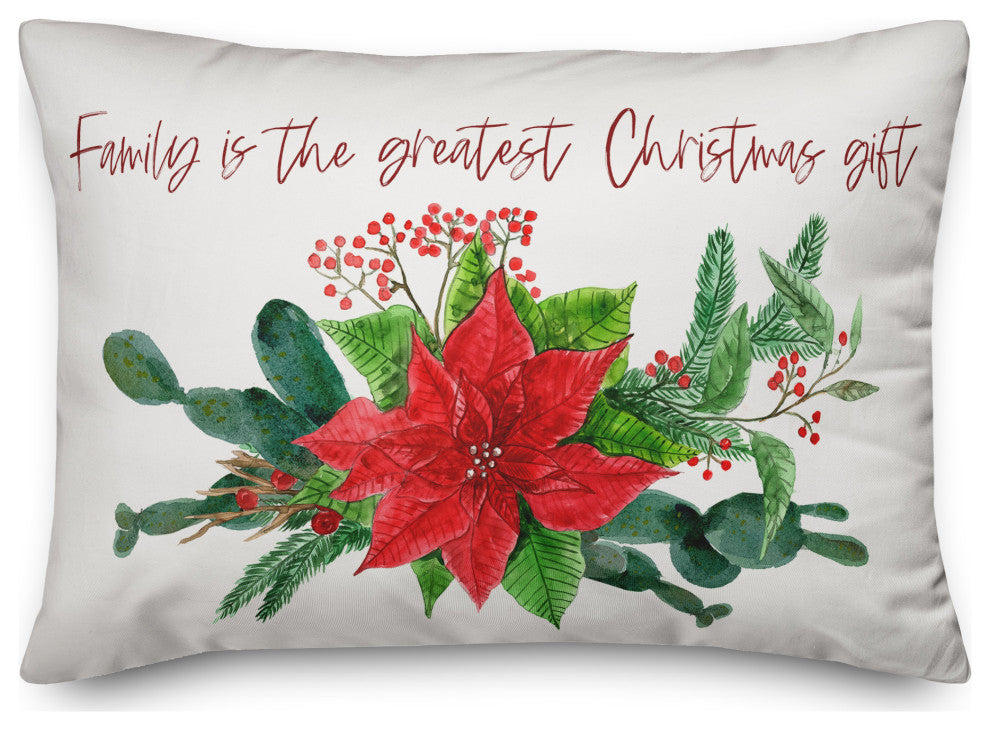 Family is the Greatest Christmas Gift 14x20 Spun Poly Pillow