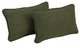 20"X12" Double-Corded Microsuede Back Support Pillows Set of 2, Hunter Green