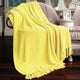 Tweed Knitted Throw Blanket, Sunshine Yellow, 60"x80"