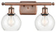 Innovations 516-2W-AC-G122-6-LED 2 Light Bath Vanity Light, Antique Copper