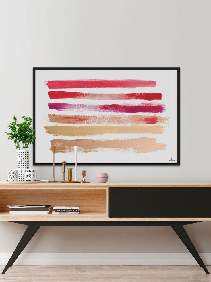 "Hues of Lipstick" Floater Framed Painting Print, Canvas, 36"x24"