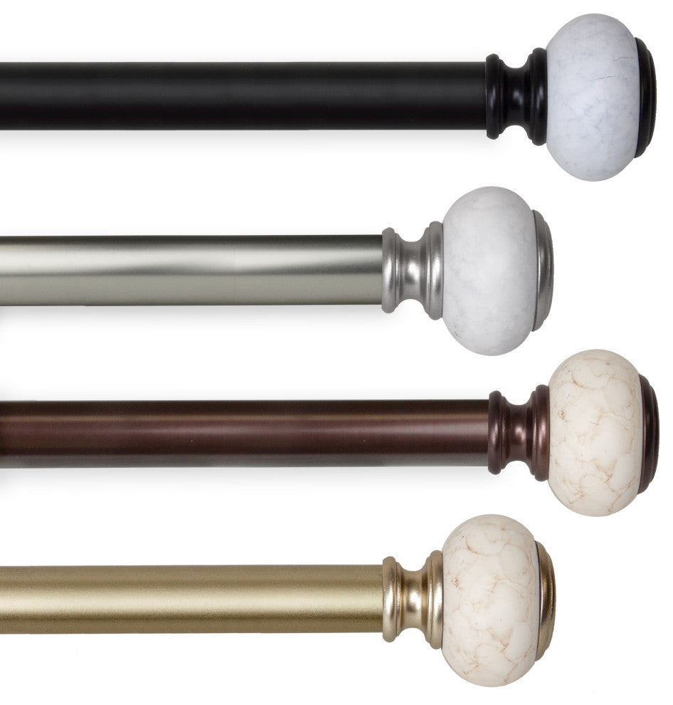 Hadley 1" Diameter Curtain Rod, Black, 160-240"