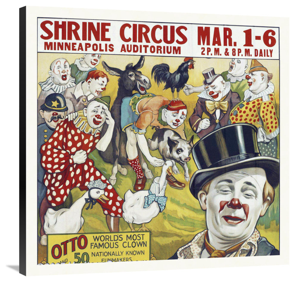 "Shrine Circus - Clowns - 1935" Canvas by Hollywood Photo Archive, 36x36"
