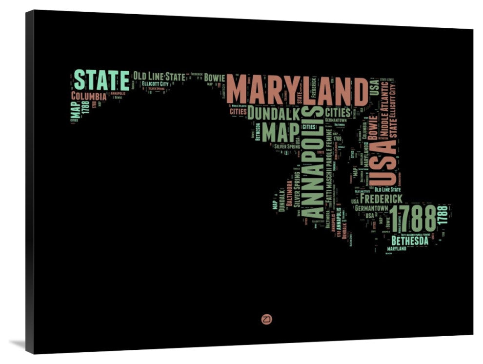 "Maryland Word Cloud 1" Fine Art Print