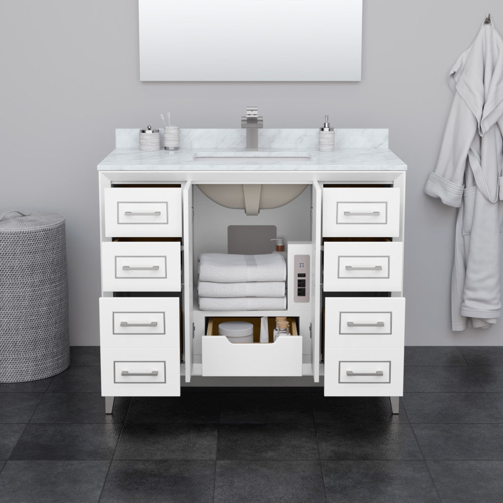 Marlena 42" Single Vanity, Top, Nickel Trim