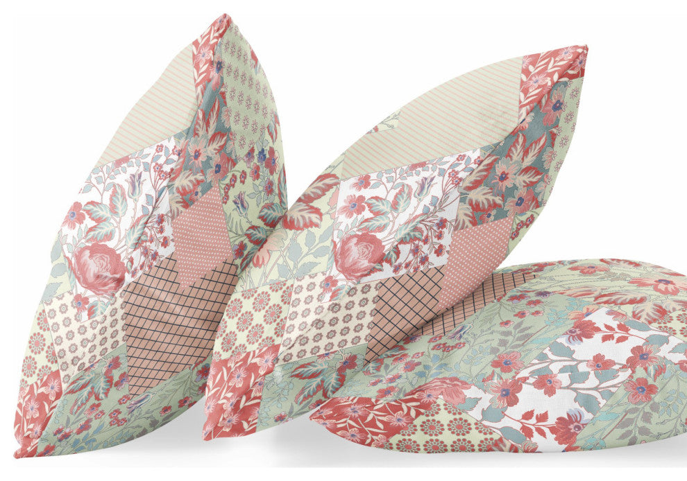 26" Peach Pink Floral Indoor Outdoor Throw Pillow
