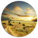 Beautiful Rural Prairie Sunset, African Landscape Round Wall Art, 23"