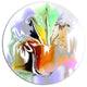 Bouquet Of Abstract Flowers, Floral Round Wall Art, 38"