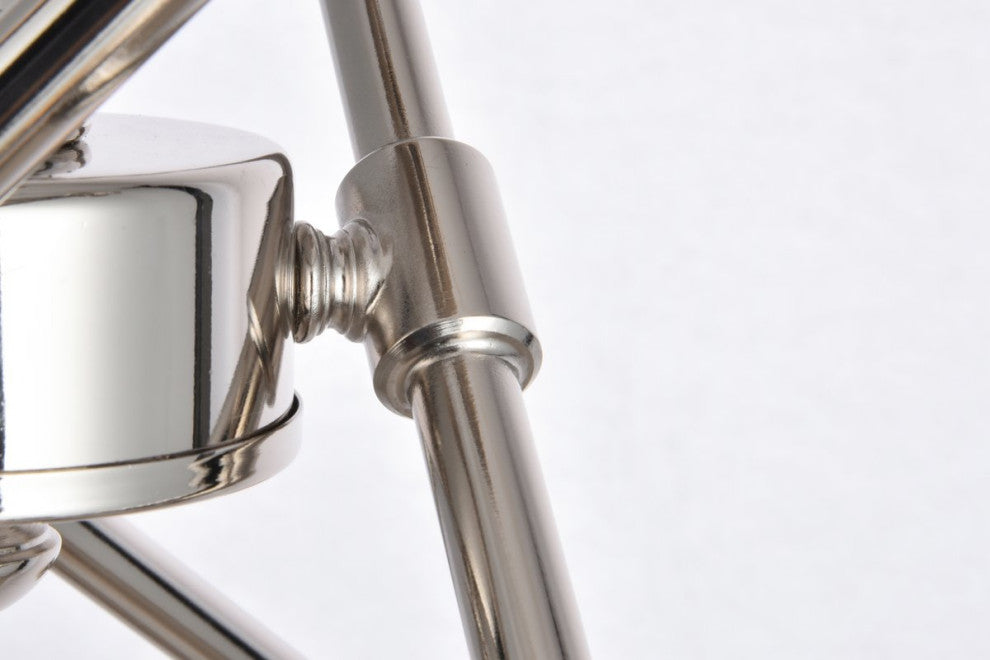 Midcentury Modern Polished Nickel 6-Light <br>Flush Mount