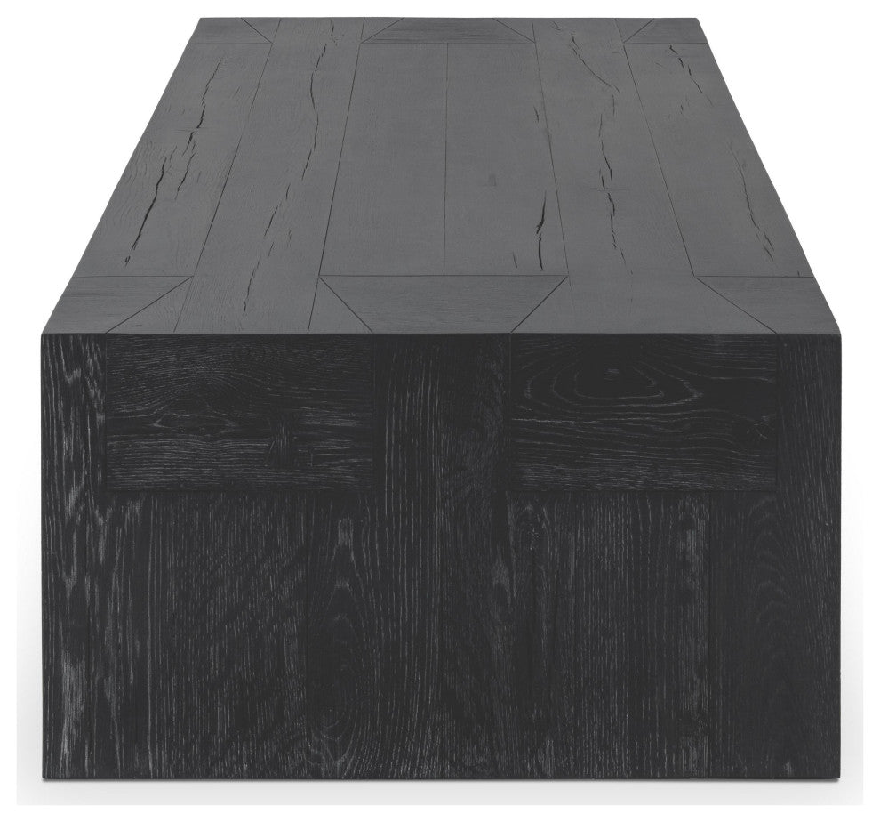 Bristol Cracked Oak Coffee Table, by Kosas Home, Meadow Black