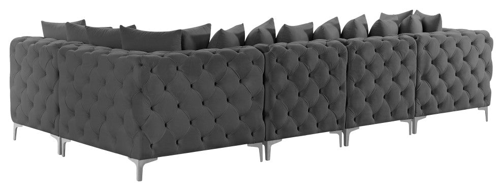 Tremblay Modular Sectional, Grey, L-Shaped, 5-Piece: Armless (3), Corner (2)