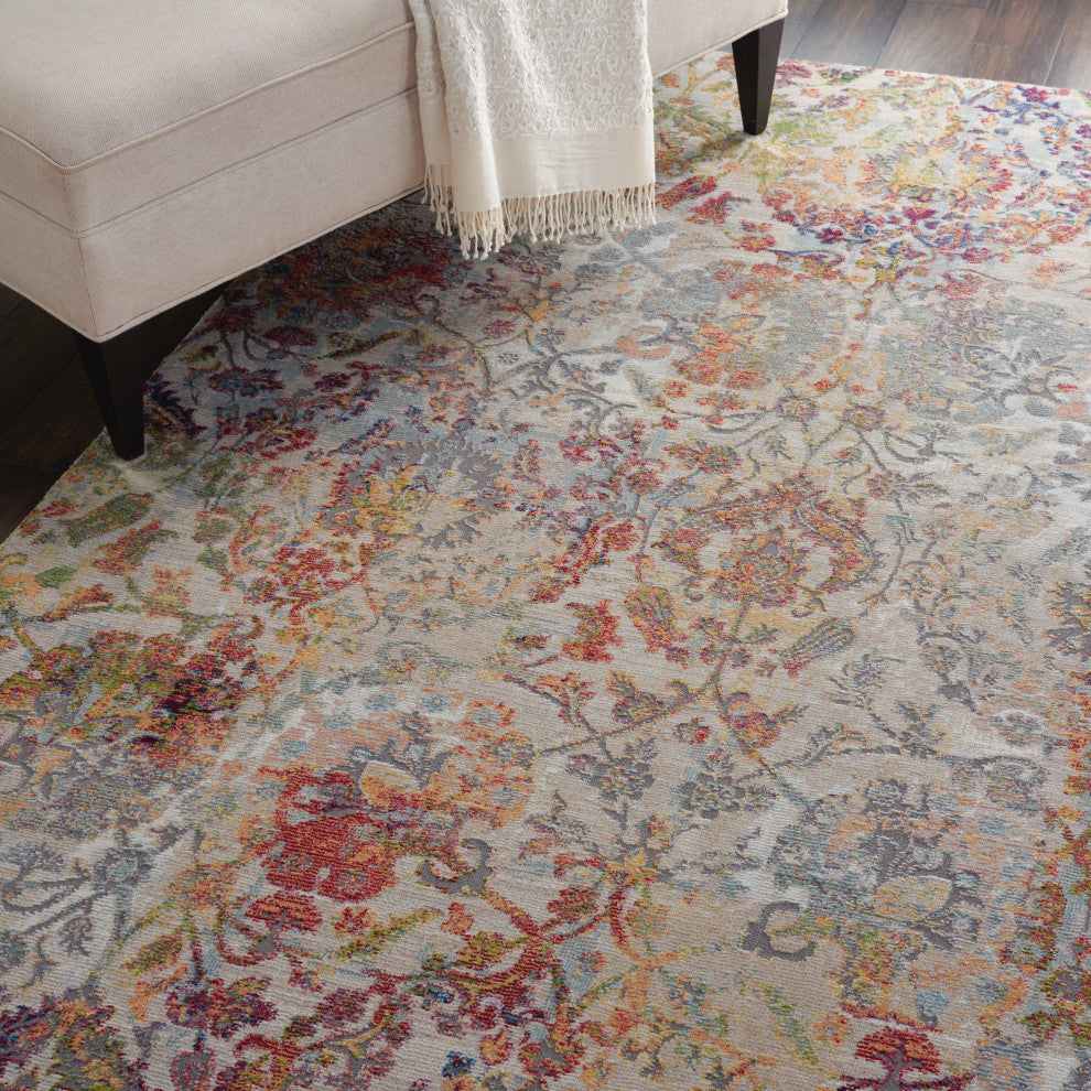 Nourison Ankara Global 4' x 6' Ivory Orange Vintage Indoor Rug