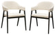 Adele Dining Accent Chairs, Set of 2, Cream Fabric, Metal Frame