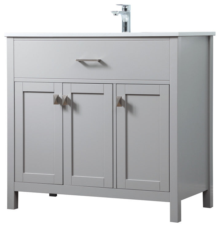 36" SIngle Bathroom Vanity, Grey