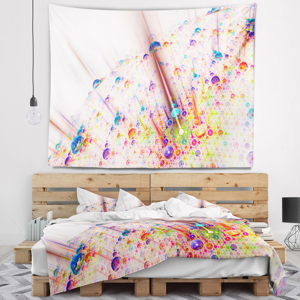 Red Blue Solar Bubbles Planet Abstract Wall Tapestry, 60"x50"