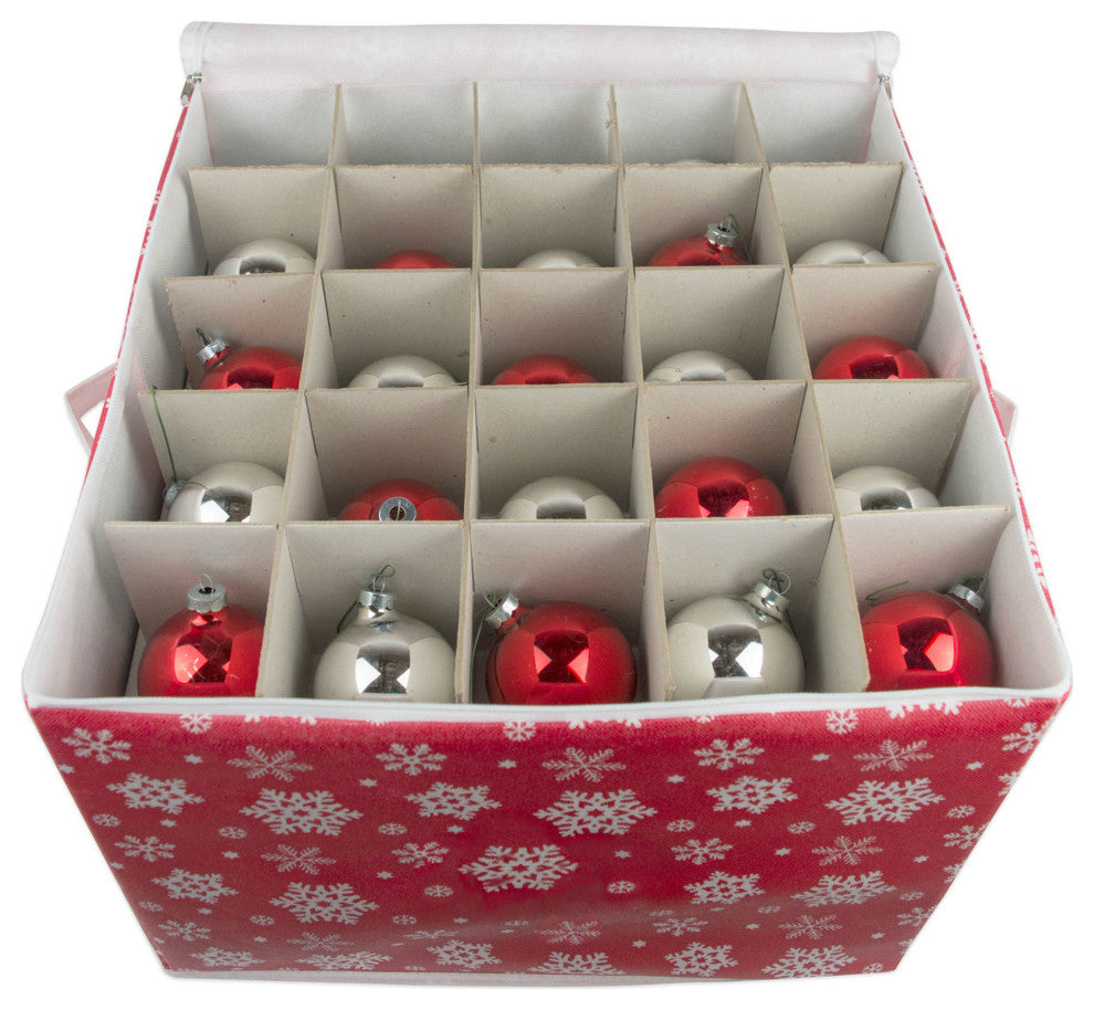 DII Snowflake Print Ornament Storage Large