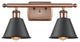 Innovations 516-2W-AC-M8-BK-LED 2-Light Bath Vanity Light, Antique Copper