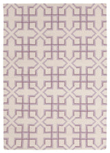 Lima Contemporary Area Rug, White and Lavender, 5'x7'