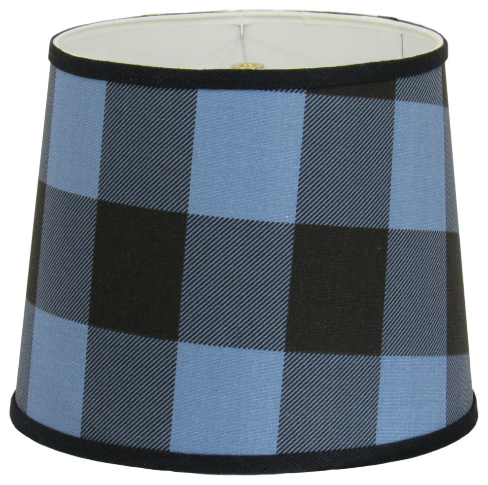 Blue and Black  Buffalo Check  Lamp Shade, 16"