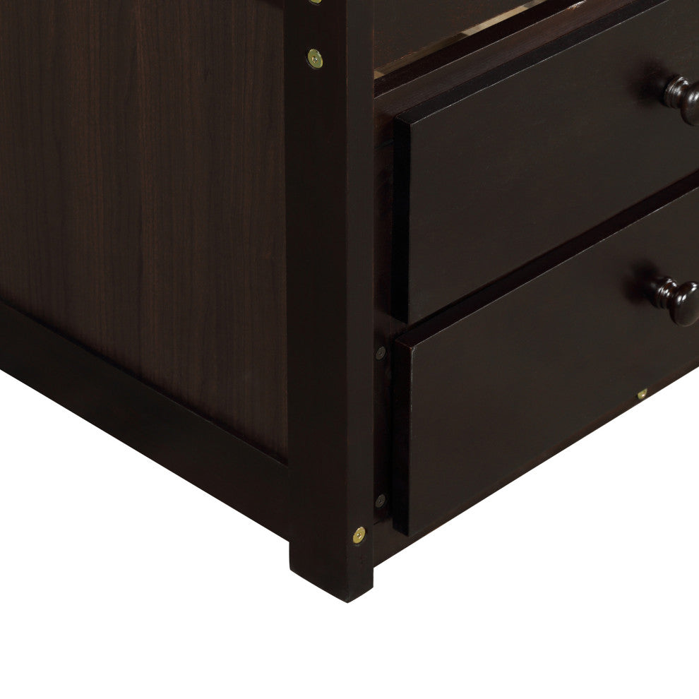 Captain's Bed Twin Daybed with Trundle and Storage Drawers, Espresso