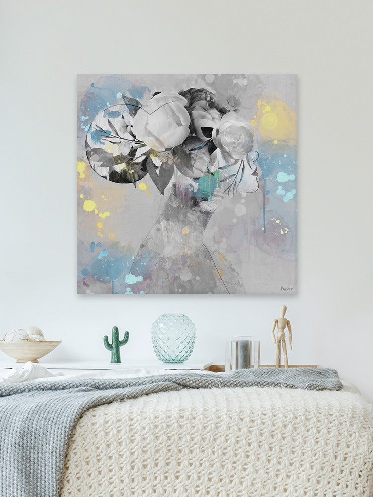"Elegant Bun II" Painting Print on Wrapped Canvas, 48"x48"