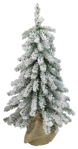 15" Flocked Downswept Mini Village Pine Artificial Christmas Tree, Unlit