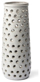 19" Organic White Glaze Pierced Dot Ceramic Vase