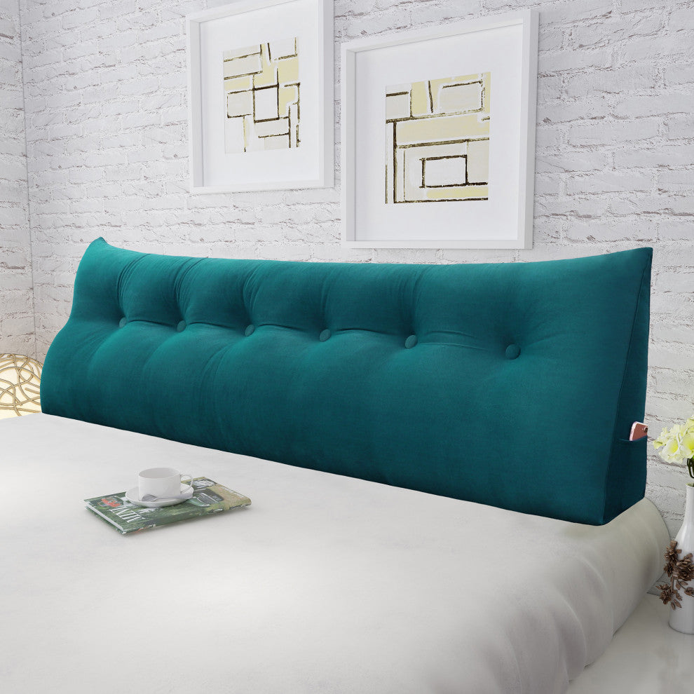 WOWMAX Bed Wedge Pillow Backrest Reading Wedge Daybed Dorm Bed Headboard Cushion, 71x20x8