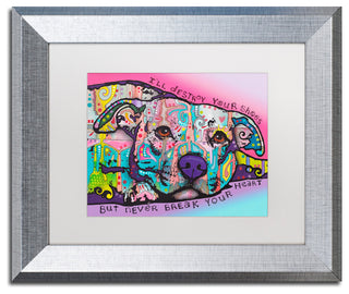 Dean Russo 'Never Break Your Heart' Art, Silver Frame, White Mat, 14x11