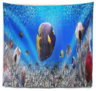 Underwater Universe Panorama Landscape Wall Tapestry, 39"x32"