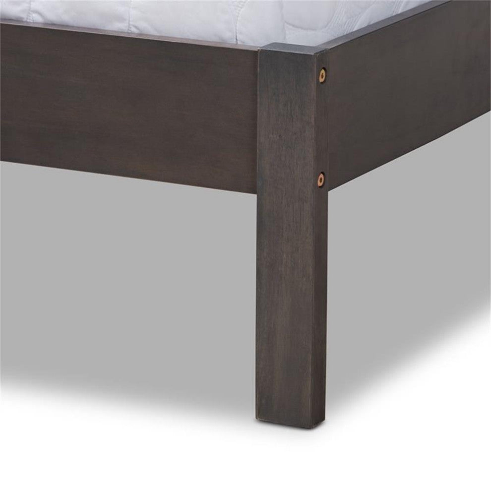 Baxton Studio Anthony Dark Gray Oak Finished Wood King Size Panel Bed